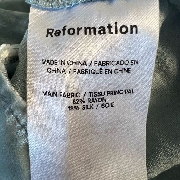 Celebrity Worn! Reformation Velvet Dress Albi Light Blue
smock Mini Size Small - Picture 16 of 16